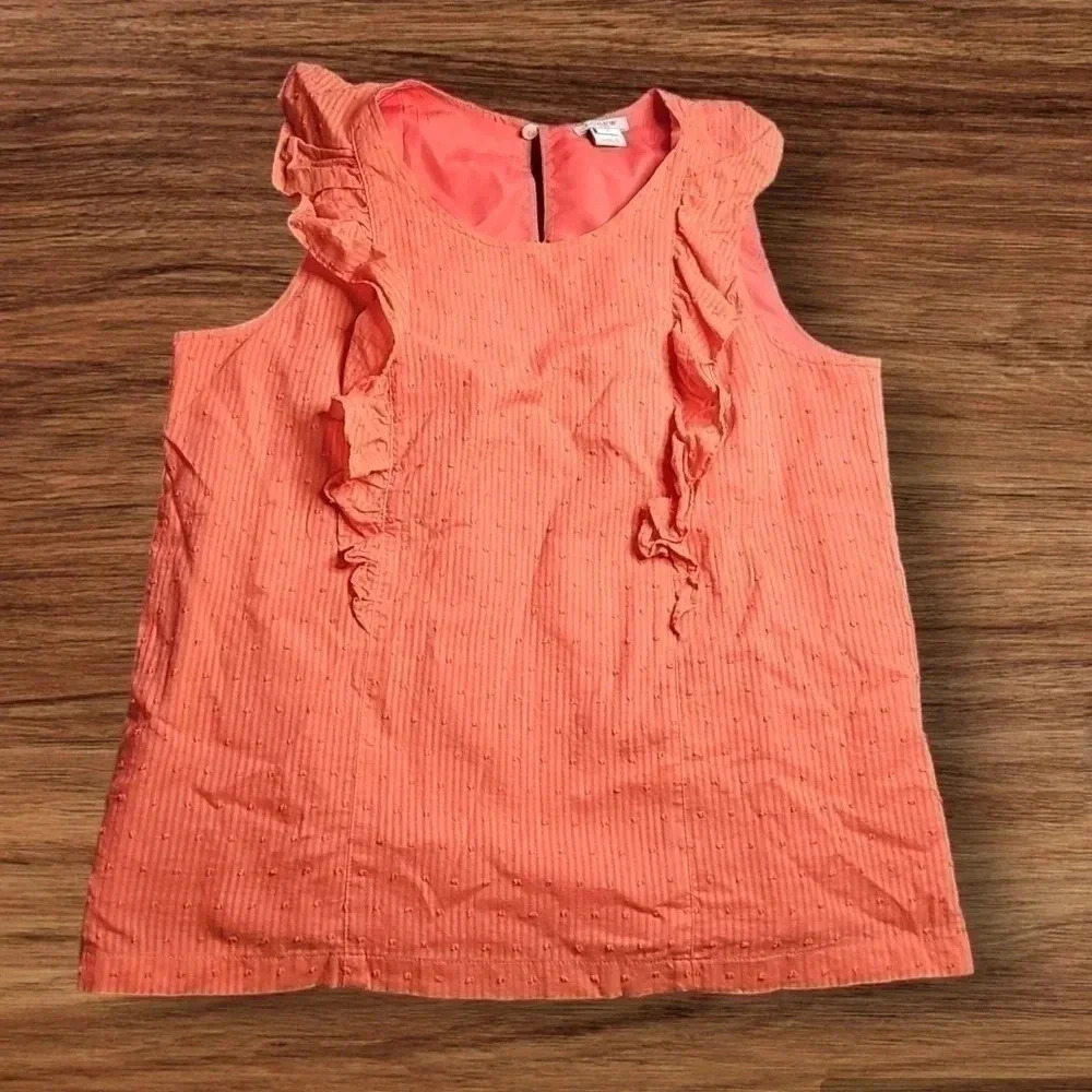 J. Crew Sleeveless Blouse/Shirt -‎ Womens - Size 2 - Coral